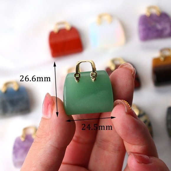 Chakra Stones Hand Carved Gemstone Healing Crystals Handbag Shaped1Pack(AnyColor - Picture 2 of 10